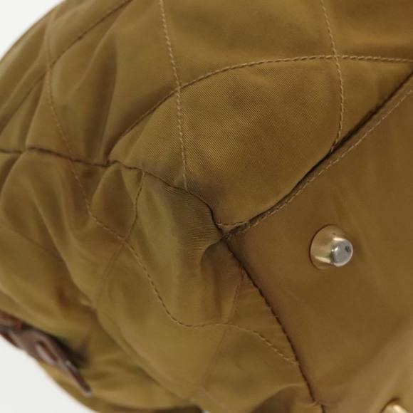 PRADA Chain Hand Bag Nylon Beige Gold Auth bs19999 - Picture 15 of 16